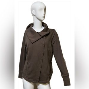 Eddie Bauer Brown Knit Wrap Style with Pockets Size XL